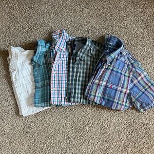 Boys plaid short sleeve button down shirts
